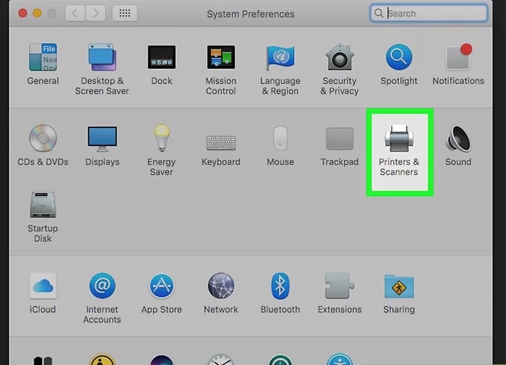 Nhấn vào Printers & Scanners 